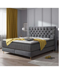 Łóżko kontynentalne Astoria, 160x200 cm, tapicerowane, materac pocketowy i bonelowy, COMFORTEO
