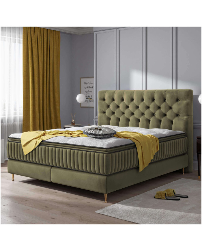 Łóżko kontynentalne Astoria, 180x200 cm, tapicerowane, materac pocketowy i bonelowy, COMFORTEO