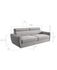 Sofa Borneo, funkcja spania, regulowane zagłówki, COMFORTEO