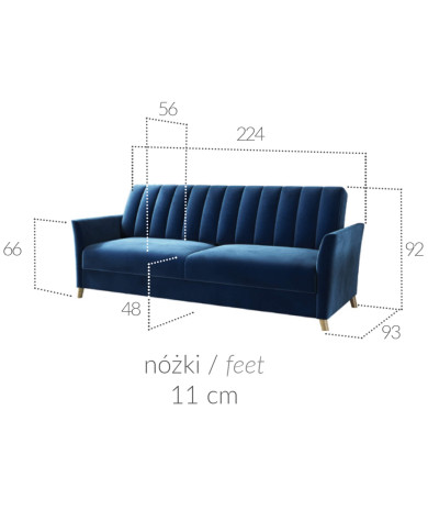 Wersalka Nadia, funkcja spania, pojemnik, COMFORTEO Wersalka Nadia, funkcja spania, pojemnik, COMFORTEO