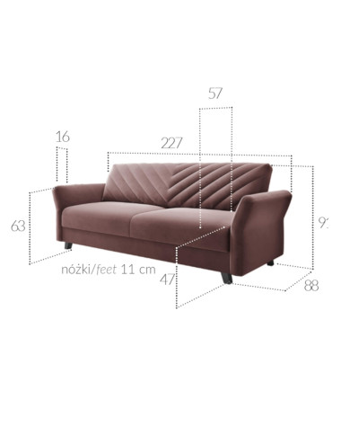 Wersalka Arona, funkcja spania, pojemnik, COMFORTEO Wersalka Arona, funkcja spania, pojemnik, COMFORTEO