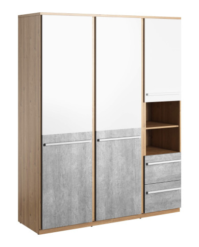 Szafa Plano PN-01, 3 drzwi, 2 szuflady, 2 wnęki, uchylna, LENART Szafa Plano PN-01, 3 drzwi, 2 szuflady, 2 wnęki, uchylna, LENART