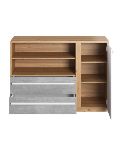 Komoda Plano PN-05, z 2 szufladami, z wnękami i drzwiczkami, LENART Komoda Plano PN-05, z 2 szufladami, z wnękami i drzwiczkami, LENART