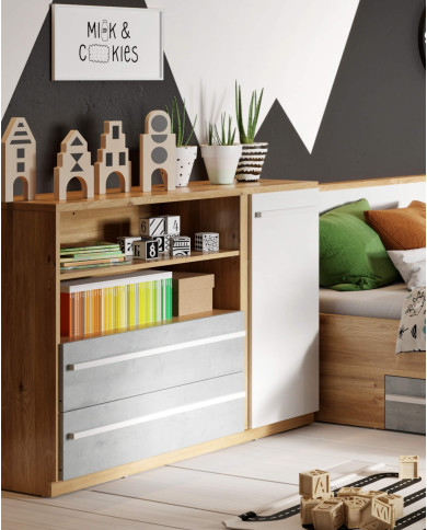 Komoda Plano PN-05, z 2 szufladami, z wnękami i drzwiczkami, LENART Komoda Plano PN-05, z 2 szufladami, z wnękami i drzwiczkami, LENART