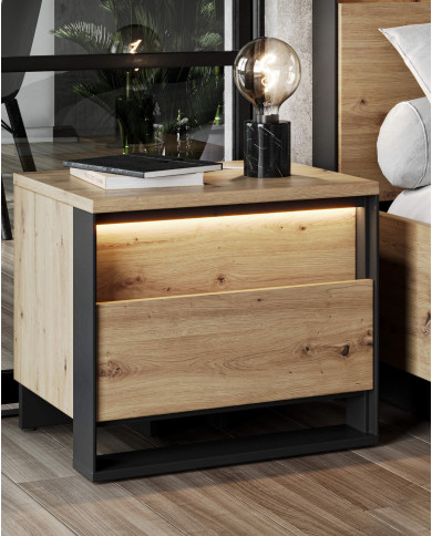 Szafka nocna Quant QS-03, szuflady, oświetlenie, LENART