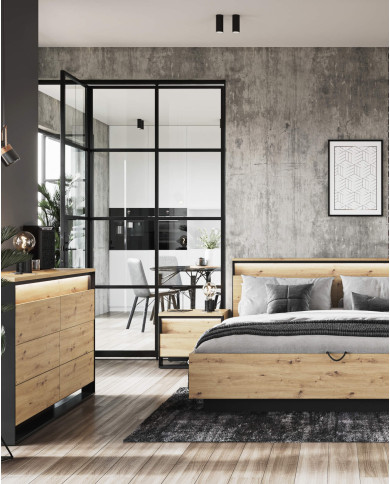 Komoda Quant QS-04, szuflady, oświetlenie, LENART