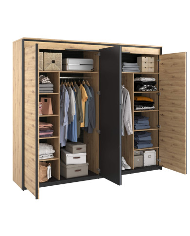 Szafa Quant QS-05, 4-drzwiowa, lustra, oświetlenie, LENART