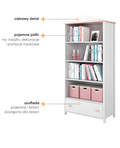 Regał Luna LN-02, z szufladą, LENART Regał Luna LN-02, z szufladą, LENART