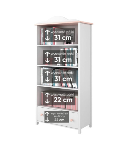Regał Luna LN-02, z szufladą, LENART Regał Luna LN-02, z szufladą, LENART