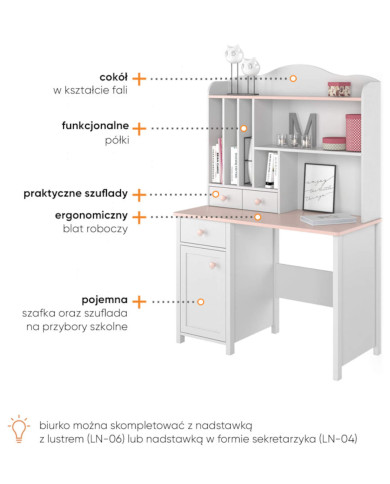 Regał - Nadstawka Luna LN-04, z szufladkami i wnękami, LENART
