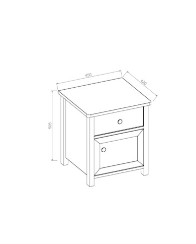 Szafka nocna Luna LN-07, szuflada, drzwi, LENART