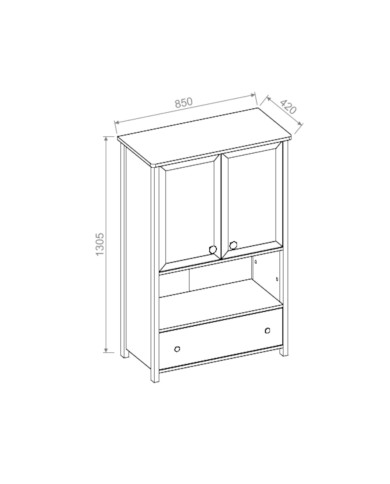Komoda Luna LN-11, drzwi, szuflada, wnęka, LENART Komoda Luna LN-11, drzwi, szuflada, wnęka, LENART