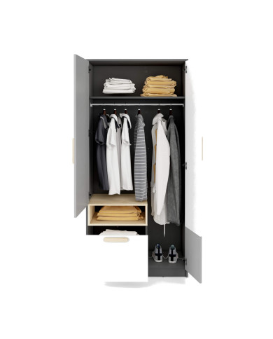 Szafa młodzieżowa POK PO-02, 2-drzwiowa, z szufladą i wnęką, LENART Szafa młodzieżowa POK PO-02, 2-drzwiowa, z szufladą i wnęką, LENART