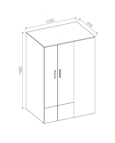 Szafa młodzieżowa - garderoba POK PO-00L, 2-drzwiowa, lewa, oświetlenie wewnętrzne, LENART Szafa młodzieżowa - garderoba POK PO-00L, 2-drzwiowa, lewa, oświetlenie wewnętrzne, LENART