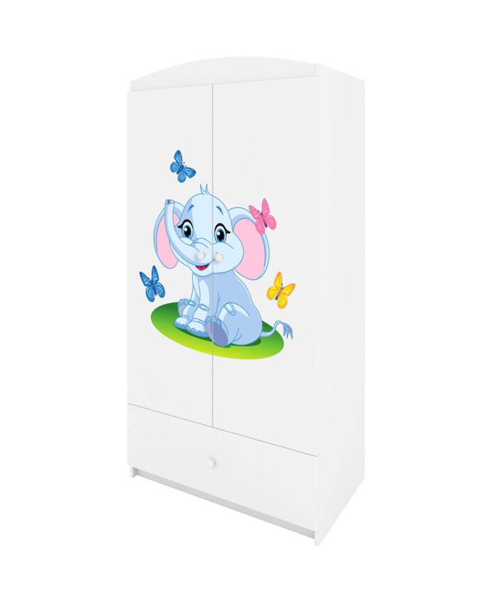 Szafa młodzieżowa Babydreams, 2-drzwiowa, szuflada, słonik, KOCOT KIDS