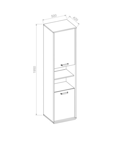 Szafka Qubic QB-04, 2 drzwi, wnęka, oświetlenie, LENART Szafka Qubic QB-04, 2 drzwi, wnęka, oświetlenie, LENART