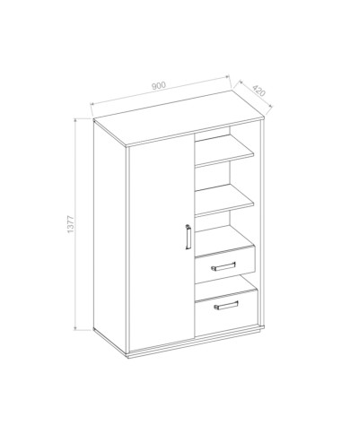 Szafka Qubic QB-05, drzwi, szuflady, wnęka, oświetlenie, LENART Szafka Qubic QB-05, drzwi, szuflady, wnęka, oświetlenie, LENART