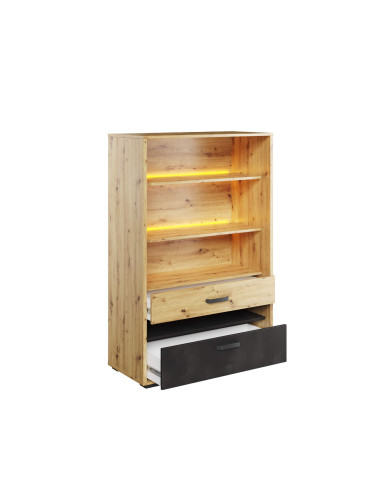 Regał Qubic QB-06, szuflady, półki, oświetlenie, LENART Regał Qubic QB-06, szuflady, półki, oświetlenie, LENART