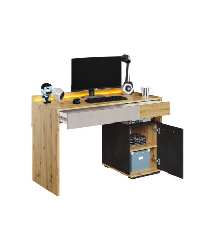 Biurko Qubic QB-08, drzwi, szuflady, wnęka, oświetlenie, LENART Biurko Qubic QB-08, drzwi, szuflady, wnęka, oświetlenie, LENART