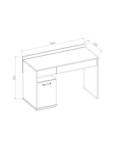 Biurko Qubic QB-08, drzwi, szuflady, wnęka, oświetlenie, LENART