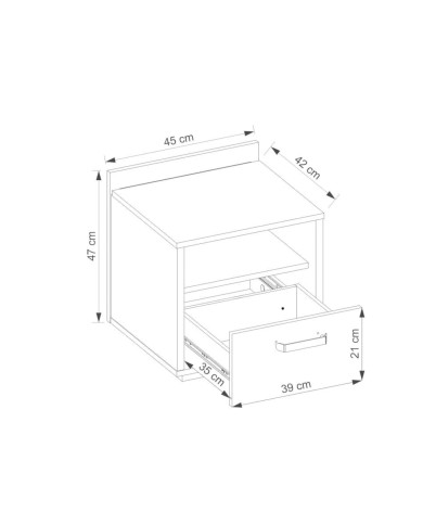 Szafka nocna Qubic QB-10, szuflada, wnęka, oświetlenie, LENART Szafka nocna Qubic QB-10, szuflada, wnęka, oświetlenie, LENART