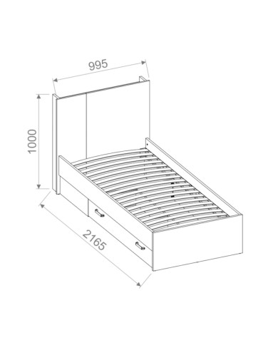 Łóżko Qubic QB-12, 90x200 cm, szuflada, stelaż, oświetlenie, LENART Łóżko Qubic QB-12, 90x200 cm, szuflada, stelaż, oświetlenie, LENART