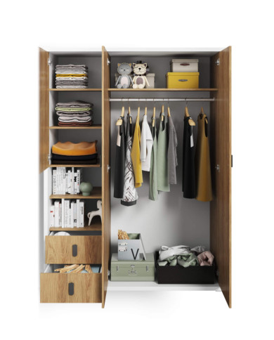 Szafa Simi MS-01, 3-drzwiowa, szuflady, wnęki, LENART Szafa Simi MS-01, 3-drzwiowa, szuflady, wnęki, LENART