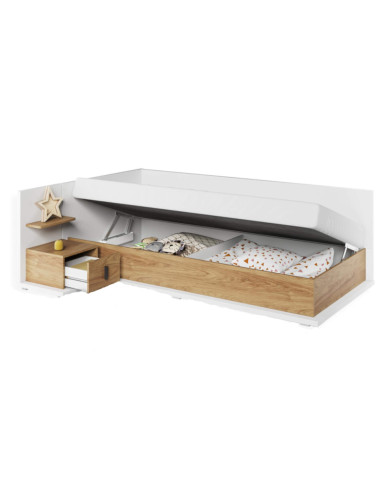 Łóżko, tapczan Simi MS-09 L, 90x200 cm, pojemnik, stelaż, materac, LENART Łóżko, tapczan Simi MS-09 L, 90x200 cm, pojemnik, stelaż, materac, LENART