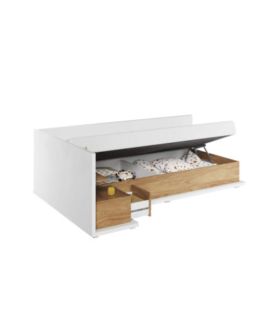 Łóżko, tapczan Simi MS-09 L, 90x200 cm, pojemnik, stelaż, materac, LENART Łóżko, tapczan Simi MS-09 L, 90x200 cm, pojemnik, stelaż, materac, LENART