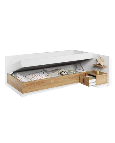 Łóżko, tapczan Simi MS-09 P, 90x200 cm, pojemnik, stelaż, materac, LENART Łóżko, tapczan Simi MS-09 P, 90x200 cm, pojemnik, stelaż, materac, LENART