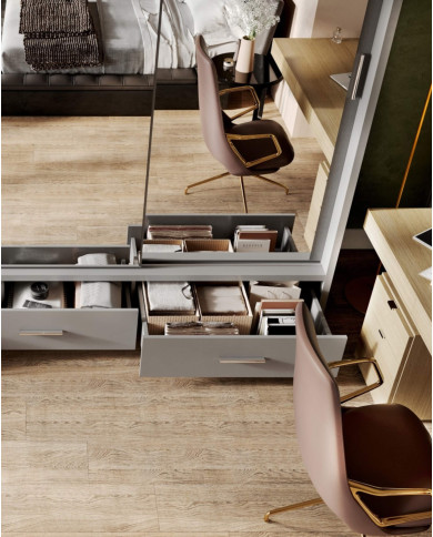 Szafa przesuwna, 250 cm, AR-01P-3L ARTI, 3-drzwiowa, lustra, szuflady, oświetlenie, szara, LENART Szafa przesuwna, 250 cm, AR-01P-3L ARTI, 3-drzwiowa, lustra, szuflady, oświetlenie, szara, LENART