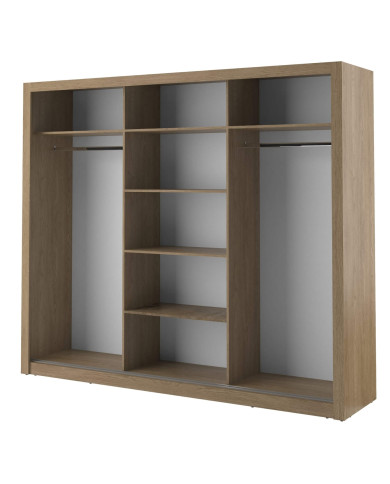 Szafa przesuwna, 250 cm, AR-02 ARTI, 3-drzwiowa, lustra, dąb shetland, LENART Szafa przesuwna, 250 cm, AR-02 ARTI, 3-drzwiowa, lustra, dąb shetland, LENART