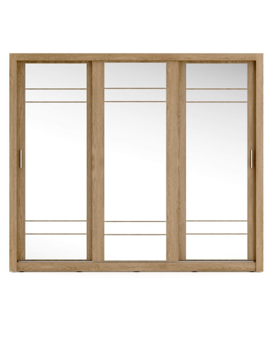 Szafa przesuwna, 250 cm, AR-02 ARTI, 3-drzwiowa, lustra, dąb shetland, LENART Szafa przesuwna, 250 cm, AR-02 ARTI, 3-drzwiowa, lustra, dąb shetland, LENART