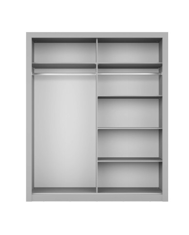 Szafa przesuwna, 180 cm, AR-03 ARTI, 2-drzwiowa, lustra, szara, LENART Szafa przesuwna, 180 cm, AR-03 ARTI, 2-drzwiowa, lustra, szara, LENART