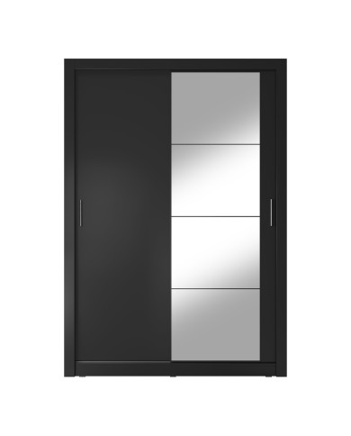 Szafa przesuwna, 150 cm, AR-04 ARTI, 2-drzwiowa, lustro, czarna, LENART Szafa przesuwna, 150 cm, AR-04 ARTI, 2-drzwiowa, lustro, czarna, LENART