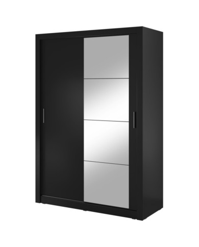Szafa przesuwna, 150 cm, AR-04 ARTI, 2-drzwiowa, lustro, czarna, LENART Szafa przesuwna, 150 cm, AR-04 ARTI, 2-drzwiowa, lustro, czarna, LENART