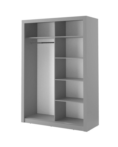 Szafa przesuwna, 150 cm, AR-04 ARTI, 2-drzwiowa, lustro, szara, LENART Szafa przesuwna, 150 cm, AR-04 ARTI, 2-drzwiowa, lustro, szara, LENART