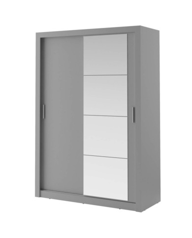 Szafa przesuwna, 150 cm, AR-04 ARTI, 2-drzwiowa, lustro, szara, LENART Szafa przesuwna, 150 cm, AR-04 ARTI, 2-drzwiowa, lustro, szara, LENART