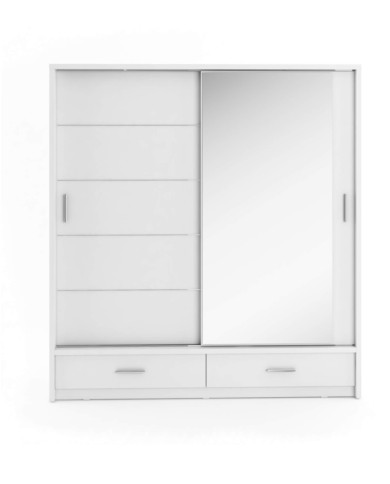 Szafa przesuwna, 200 cm, AR-05P ARTI, 2-drzwiowa, lustro, oświetlenie, biała, LENART Szafa przesuwna, 200 cm, AR-05P ARTI, 2-drzwiowa, lustro, oświetlenie, biała, LENART