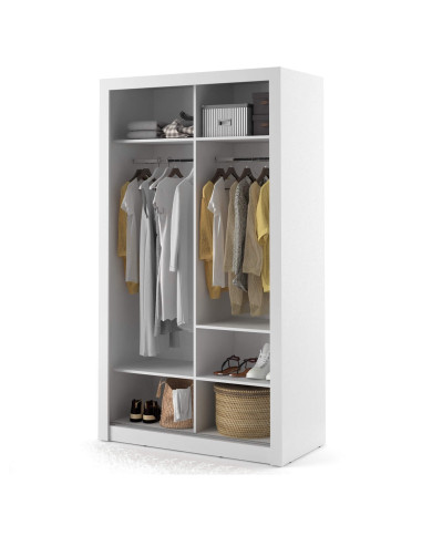 Szafa przesuwna 120 cm, AR-06 ARTI,  2-drzwiowa, lustro, biała, LENART Szafa przesuwna 120 cm, AR-06 ARTI,  2-drzwiowa, lustro, biała, LENART