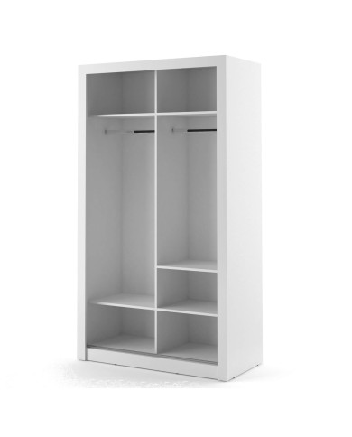 Szafa przesuwna 120 cm, AR-06 ARTI,  2-drzwiowa, lustro, biała, LENART Szafa przesuwna 120 cm, AR-06 ARTI,  2-drzwiowa, lustro, biała, LENART