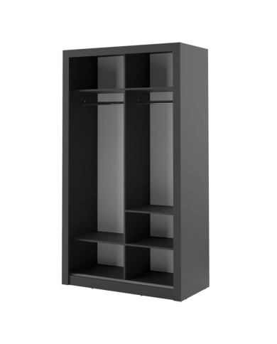 Szafa przesuwna 120 cm, AR-06 ARTI,  2-drzwiowa, lustro, czarny, LENART Szafa przesuwna 120 cm, AR-06 ARTI,  2-drzwiowa, lustro, czarny, LENART