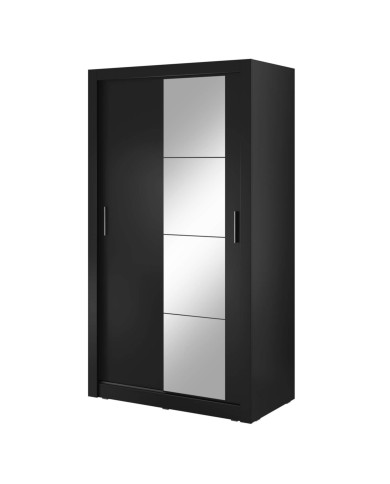 Szafa przesuwna 120 cm, AR-06 ARTI,  2-drzwiowa, lustro, czarny, LENART Szafa przesuwna 120 cm, AR-06 ARTI,  2-drzwiowa, lustro, czarny, LENART