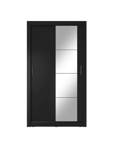 Szafa przesuwna 120 cm, AR-06 ARTI,  2-drzwiowa, lustro, czarny, LENART Szafa przesuwna 120 cm, AR-06 ARTI,  2-drzwiowa, lustro, czarny, LENART