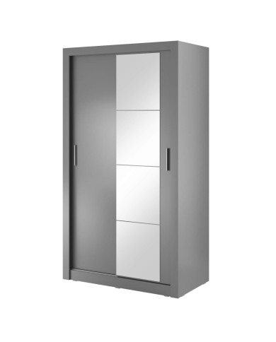 Szafa przesuwna 120 cm, AR-06 ARTI,  2-drzwiowa, lustro, szara, LENART Szafa przesuwna 120 cm, AR-06 ARTI,  2-drzwiowa, lustro, szara, LENART