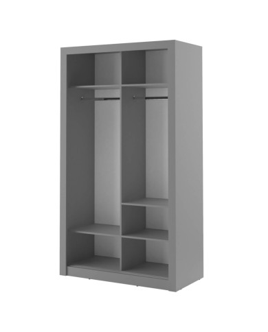 Szafa przesuwna 120 cm, AR-06 ARTI,  2-drzwiowa, lustro, szara, LENART Szafa przesuwna 120 cm, AR-06 ARTI,  2-drzwiowa, lustro, szara, LENART