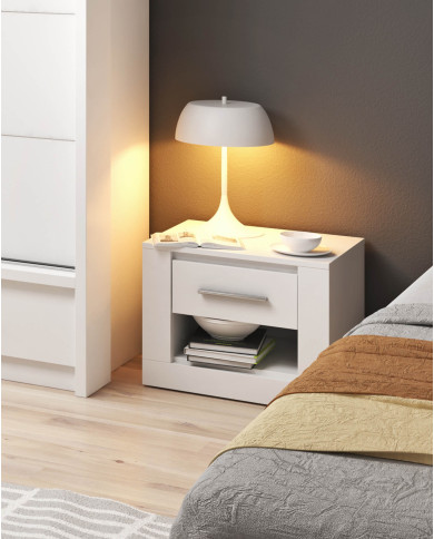 Stolik nocny AR-07 Arti, szuflada, wnęka, biały, LENART Stolik nocny AR-07 Arti, szuflada, wnęka, biały, LENART