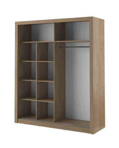 Szafa przesuwna 203 cm, AR-08 ARTI,  2-drzwiowa, lustro, dąb shetland, LENART Szafa przesuwna 203 cm, AR-08 ARTI,  2-drzwiowa, lustro, dąb shetland, LENART