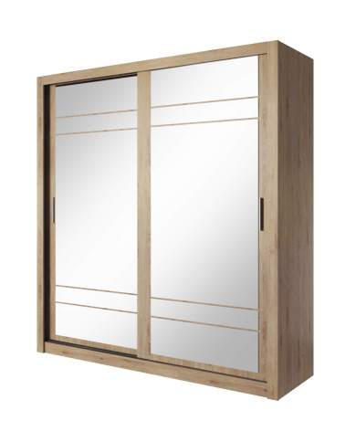Szafa przesuwna 203 cm, AR-08 ARTI,  2-drzwiowa, lustro, dąb shetland, LENART Szafa przesuwna 203 cm, AR-08 ARTI,  2-drzwiowa, lustro, dąb shetland, LENART