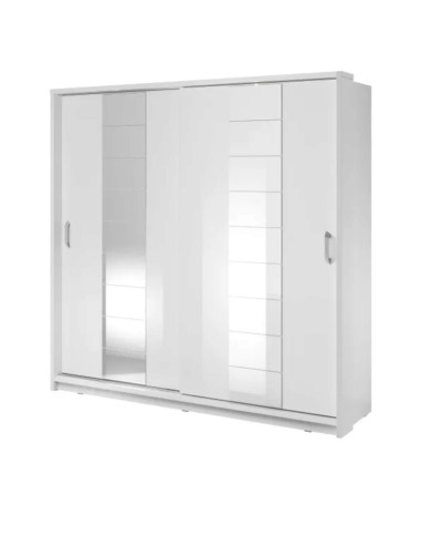 Szafa przesuwna 220 cm, AR-14P ARTI,  2-drzwiowa, lustra, oświetlenie, biała, LENART Szafa przesuwna 220 cm, AR-14P ARTI,  2-drzwiowa, lustra, oświetlenie, biała, LENART